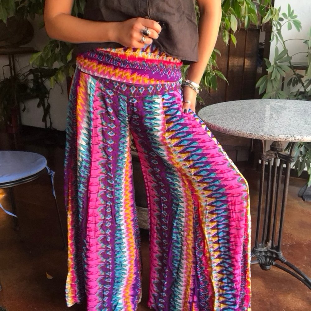 SOLD | Boho Hippie Wide Leg Pants - Picture 5 of 8